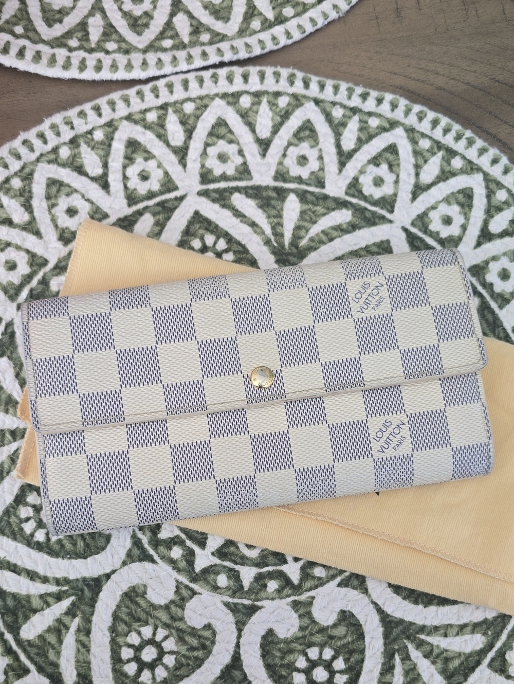 Louis Vuitton Damier Azur Long Wallet Authentic